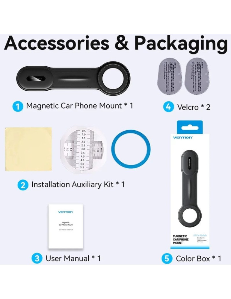 Soporte de Smartphone para Coche Vention KSIB0/ Negro