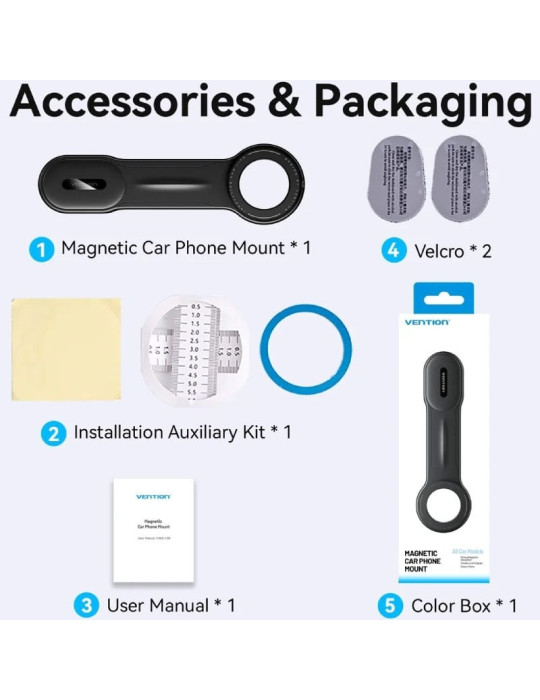 Soporte de Smartphone para Coche Vention KSIB0/ Negro