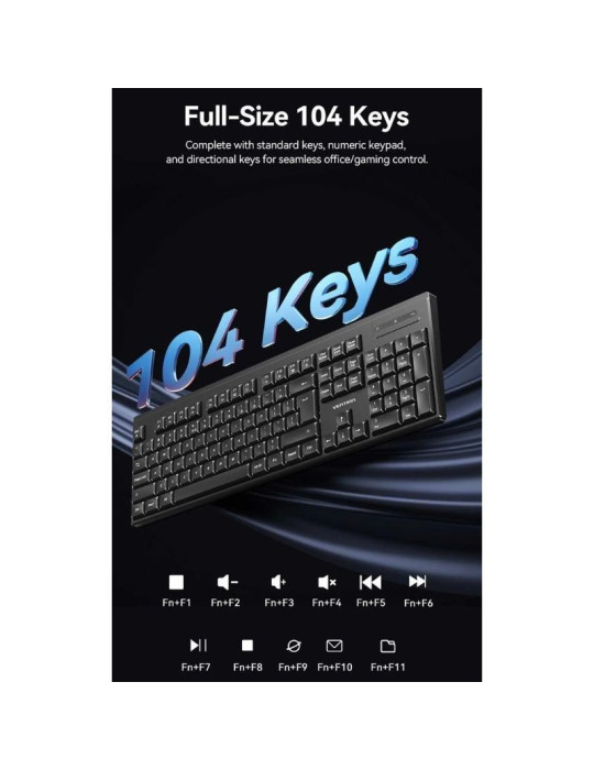 Teclado y Ratón Inalámbricos Vention Combo KTZB0-EN/ Inglés