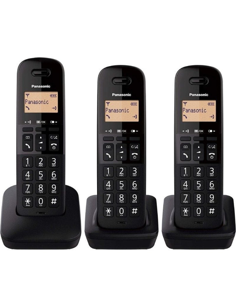 Teléfono Inalámbrico Panasonic KX-TGB613SPB/ Pack TRIO/ Negro