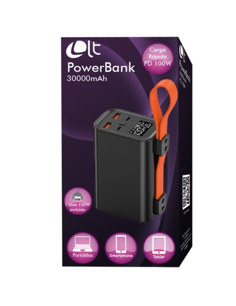 Batería Externa/Powerbank Leotec PowerBank 30000mAh PD/ 100W/ Compatible con Portátiles