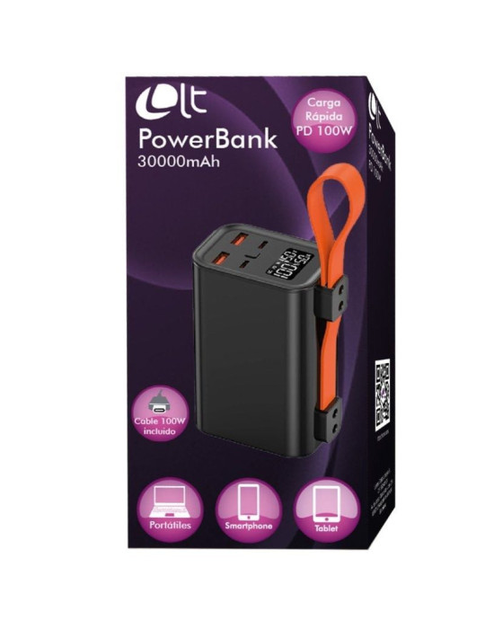 Batería Externa/Powerbank Leotec PowerBank 30000mAh PD/ 100W/ Compatible con Portátiles