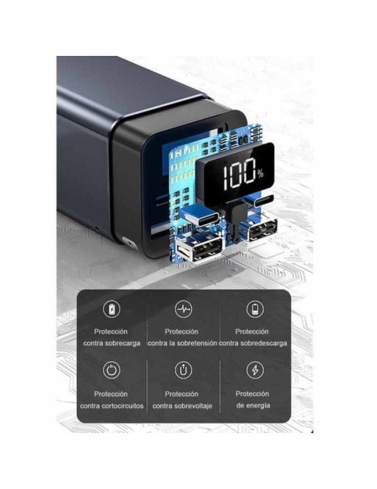 Batería Externa/Powerbank Leotec PowerBank 20000mAh PD/ 65W/ Compatible con Portátiles