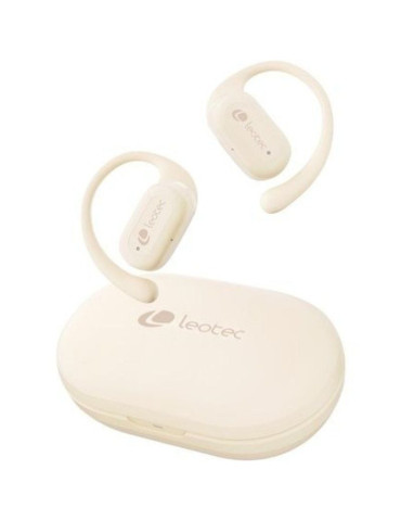 Auriculares Deportivos Bluetooth Leotec Open Air Zenith Sport con estuche de carga/ Autonomía 6.5h/ Beige