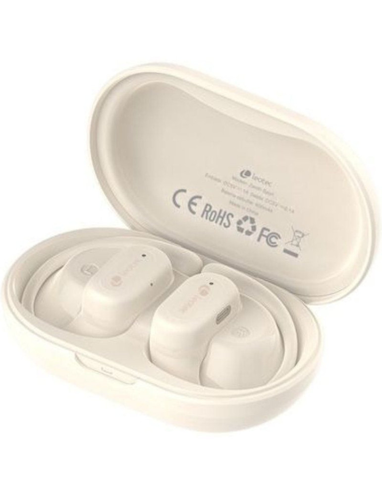 Auriculares Deportivos Bluetooth Leotec Open Air Zenith Sport con estuche de carga/ Autonomía 6.5h/ Beige