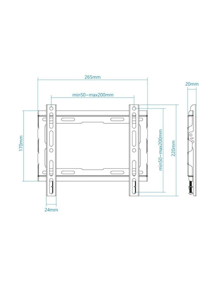 Soporte de Pared Fijo TooQ LP1043F-B para TV de 23-43"/ hasta 45kg