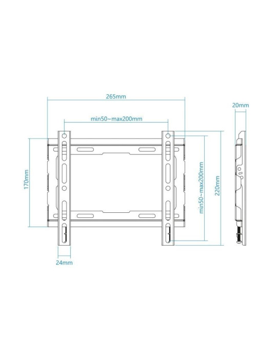 Soporte de Pared Fijo TooQ LP1043F-B para TV de 23-43"/ hasta 45kg