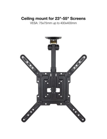 Soporte de Techo Giratorio/ Inclinable TooQ LPCE1123TSLI-B para TV de 23-55"/ hasta 20kg 2