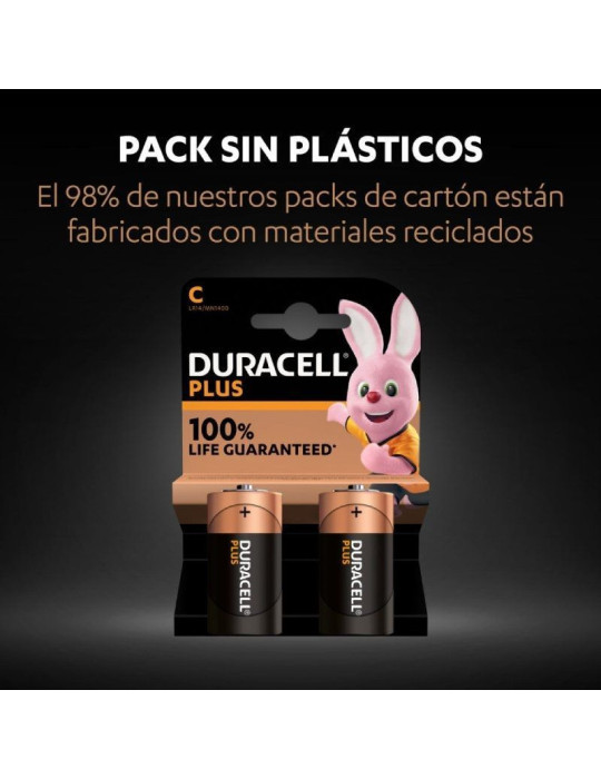 Pack de 2 Pilas C Duracell LR14/ 1.5V/ Alcalinas
