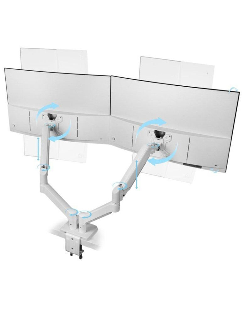 Soporte de Mesa para 2 Monitores Mars Gaming MARM-PRO2/ Giratorio/ Inclinable/ Rotatorio/ hasta 10kg