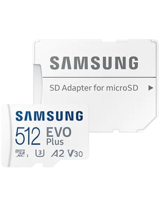 Tarjeta de Memoria Samsung EVO Plus 2023 512GB microSD XC con Adaptador/ Clase 10/ 160MBs
