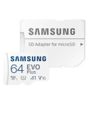 Tarjeta de Memoria Samsung EVO Plus 2023 64GB microSD XC con Adaptador/ Clase 10/ 160MBs