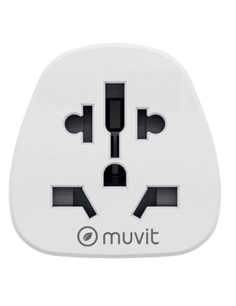 Enchufe Universal Muvit For Change MCADP0007/ 1 Toma de Corriente/ Blanco