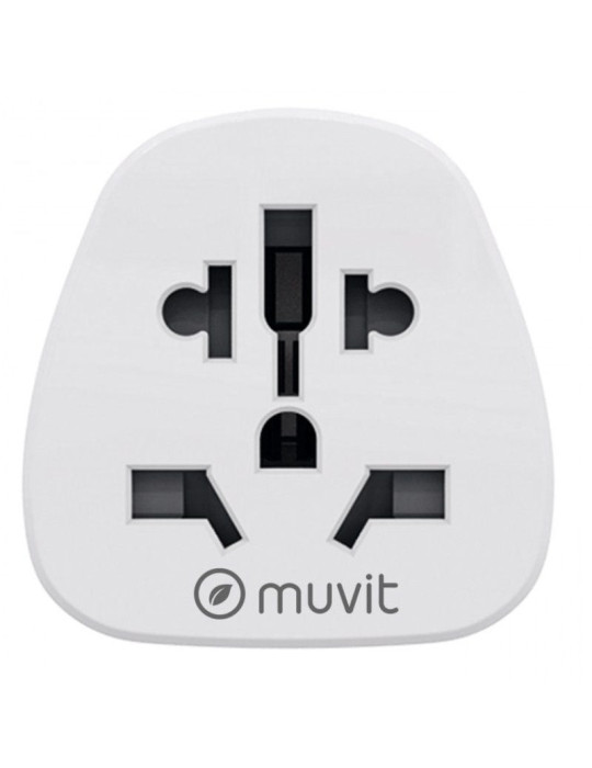 Enchufe Universal Muvit For Change MCADP0007/ 1 Toma de Corriente/ Blanco