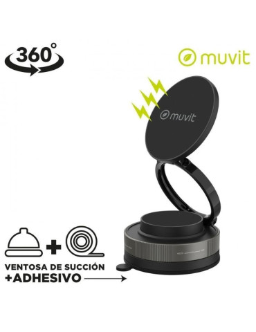 Soporte de Smartphone para Coche Muvit For Change MCCHL0035/ Negro 2