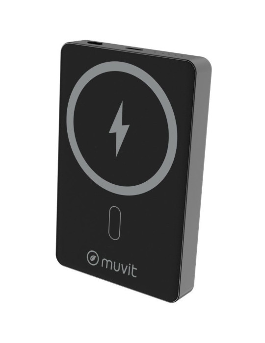 Powerbank 10000mAh Muvit For Change MCCHP0010/ 20W/ Wireless/ Negra/ Incluye Cable USB Tipo-C