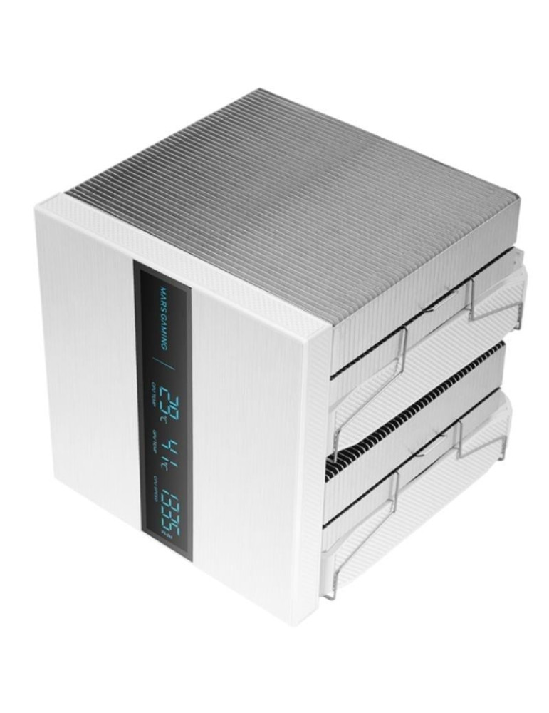Ventilador con Disipador Mars Gaming MCPU-LCDPRO/ 12cm/ Blanco