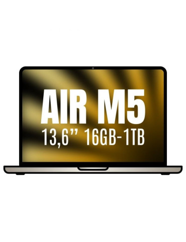 Apple Macbook Air 13,6"/ M5 10-Core CPU/ 16GB/ 1TB SSD/ 10-Core GPU/ Blanco Estrella