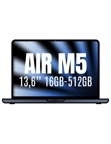 Apple Macbook Air 13,6"/ M5 10-Core CPU/ 16GB/ 512GB SSD/ 8-Core GPU/ Medianoche