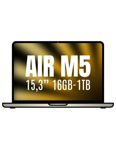 Apple Macbook Air 15,3"/ M5 10-Core CPU/ 16GB/ 1TB SSD/ 10-Core GPU/ Blanco Estrella