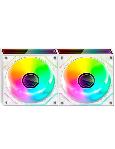 Pack 2 Ventiladores Mars Gaming MF-3DPROX2R/ 12cm/ ARGB/ Blancos