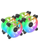 Pack 3 Ventiladores Mars Gaming MF-4A/ 12cm/ ARGB/ Negro