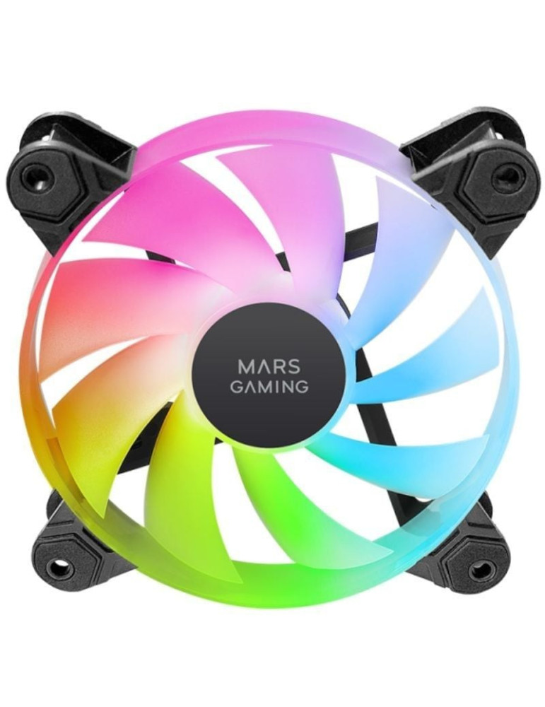 Pack 3 Ventiladores Mars Gaming MF-4A/ 12cm/ ARGB/ Negro