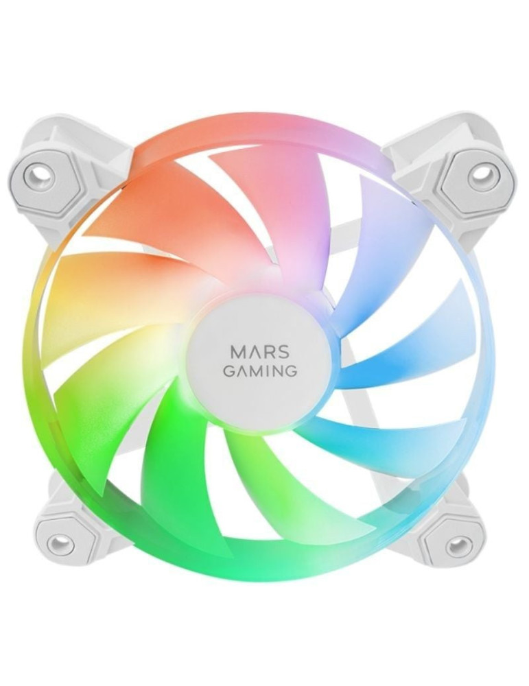 Pack 3 Ventiladores Mars Gaming MF-4A/ 12cm/ ARGB/ Blanco