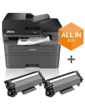 Multifunción Láser Monocromo Brother MFC-L2827DWXL WiFi/ Fax/ Dúplex/ Pack impresora + consumibles XL/ Negra