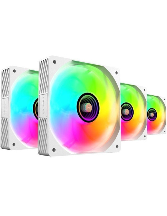 Pack 4 Ventiladores Mars Gaming MF-SI4KIT/ 12cm + HUB + Mando a Distancia/ ARGB/ Blancos