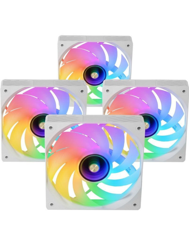 Pack 4 Ventiladores Mars Gaming MF-SI4KIT/ 12cm + HUB + Mando a Distancia/ ARGB/ Blancos