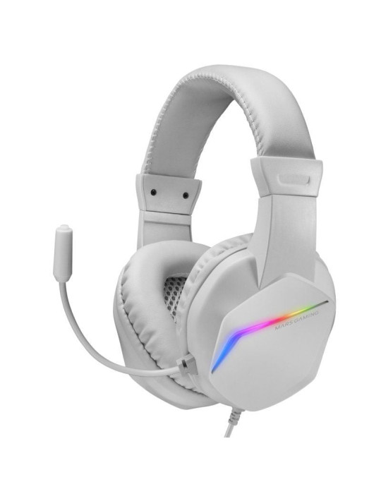 Auriculares Gaming con Micrófono Mars Gaming MH122/ Jack 3.5/ Blancos