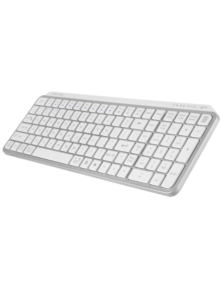 Teclado Compacto Inalámbrico por Bluetooth Mars Gaming MK-SILENKEYS/ Blanco