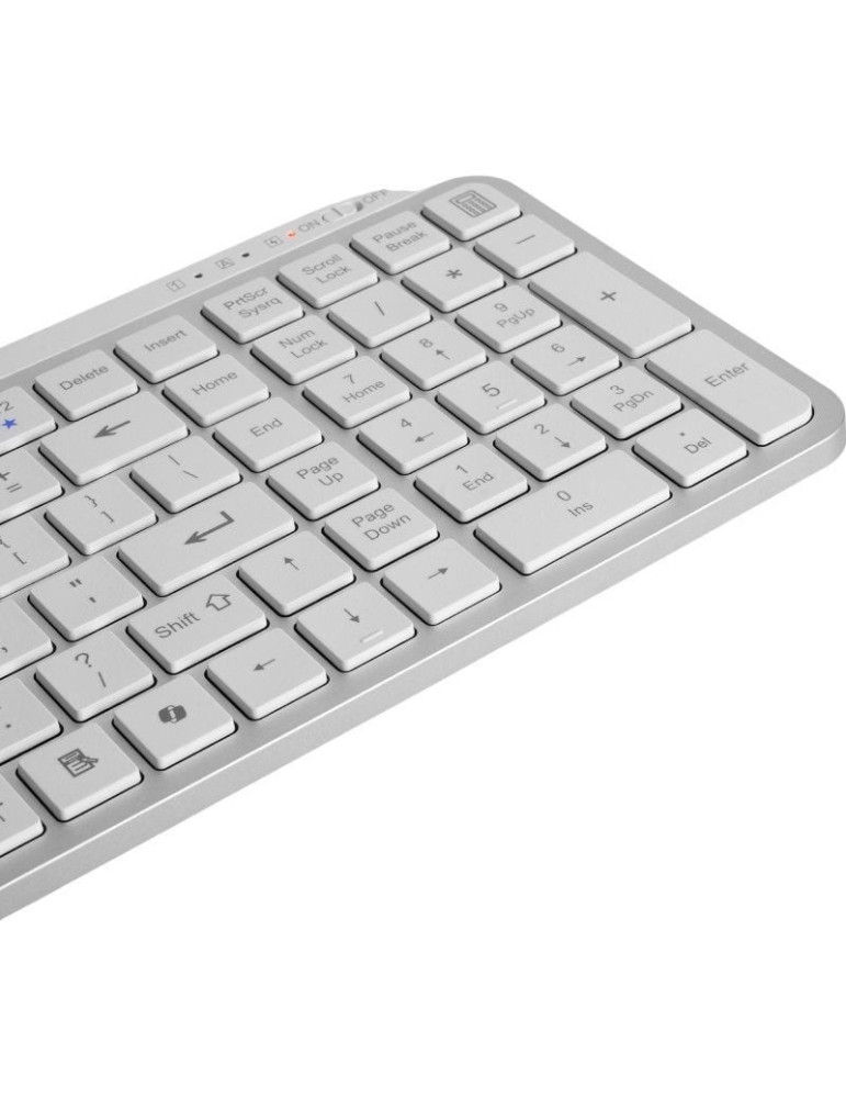 Teclado Compacto Inalámbrico por Bluetooth Mars Gaming MK-SILENKEYS/ Blanco