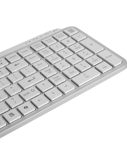 Teclado Compacto Inalámbrico por Bluetooth Mars Gaming MK-SILENKEYS/ Blanco