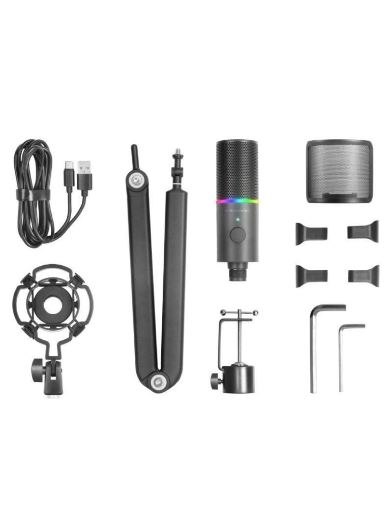 Micrófono Mars Gaming MMIC-XT/ USB 2.0/ Negro
