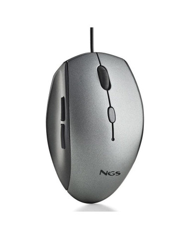 Ratón Ergonómico NGS Moth Gray/ Hasta 1600 DPI/ Gris