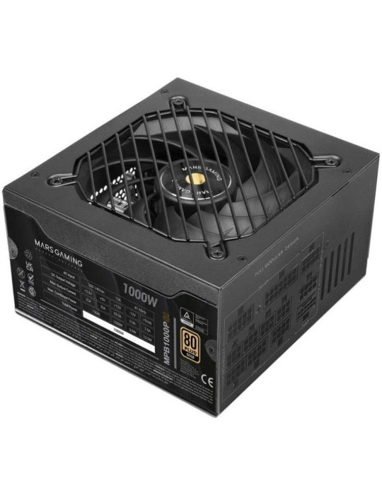 Fuente de Alimentación Mars Gaming MPB1000PSI/ 1000W/ Ventilador 14cm/ ATX 3.1/ PCIe 5.1/ 80 Plus Gold