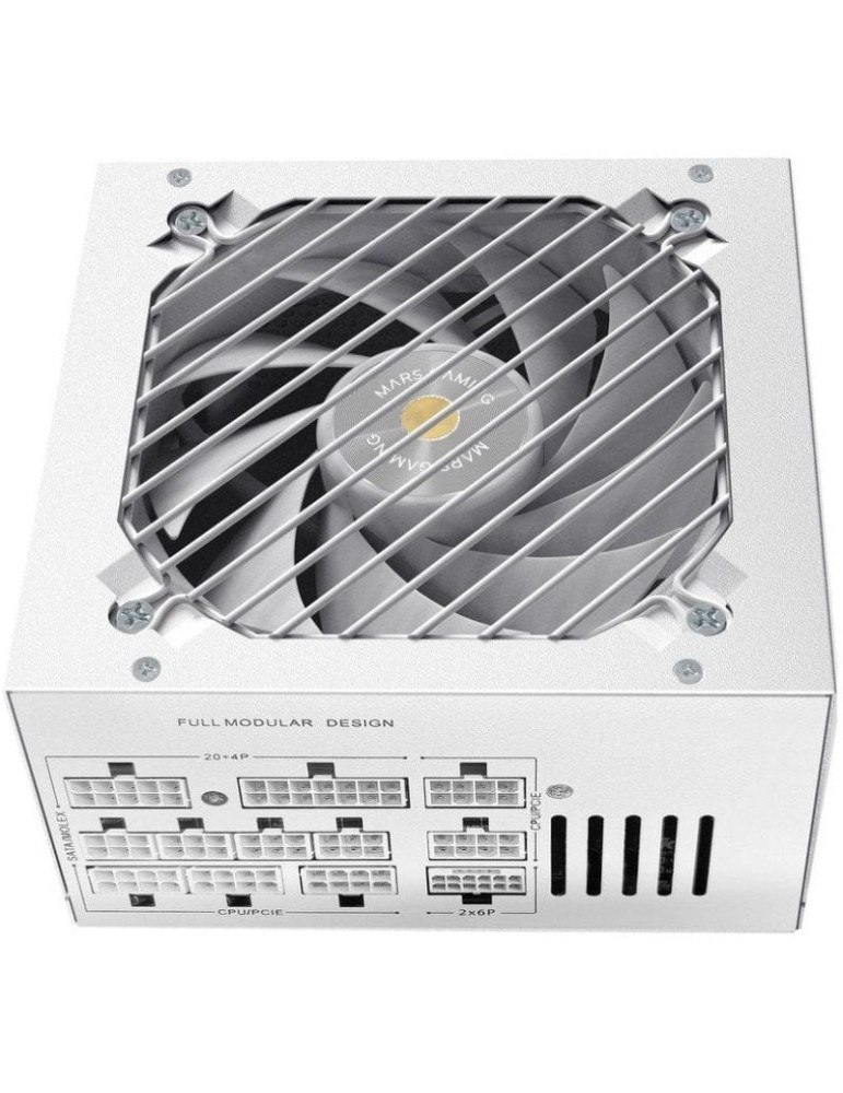 Fuente de Alimentación Mars Gaming MPB1000PSI/ 1000W/ Ventilador 14cm/ ATX 3.1/ PCIe 5.1/ 80 Plus Gold/ Blanca