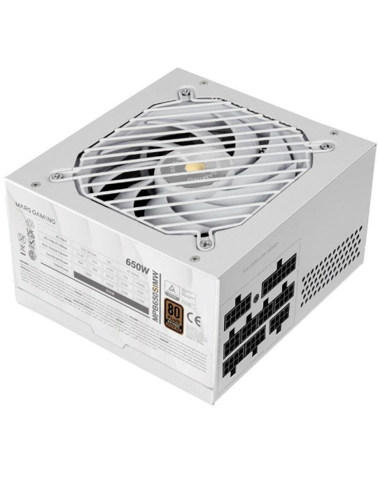 Fuente de Alimentación Mars Gaming MPB650SIM/ 650W/ Ventilador 12cm/ 80 Plus Bronze/ Blanca