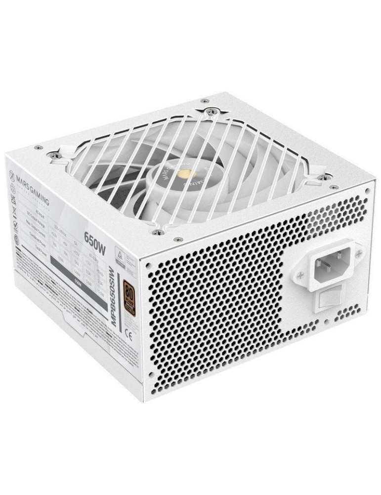 Fuente de Alimentación Mars Gaming MPB650SI/ 650W/ Ventilador 12cm/ 80 Plus Bronze/ Blanca