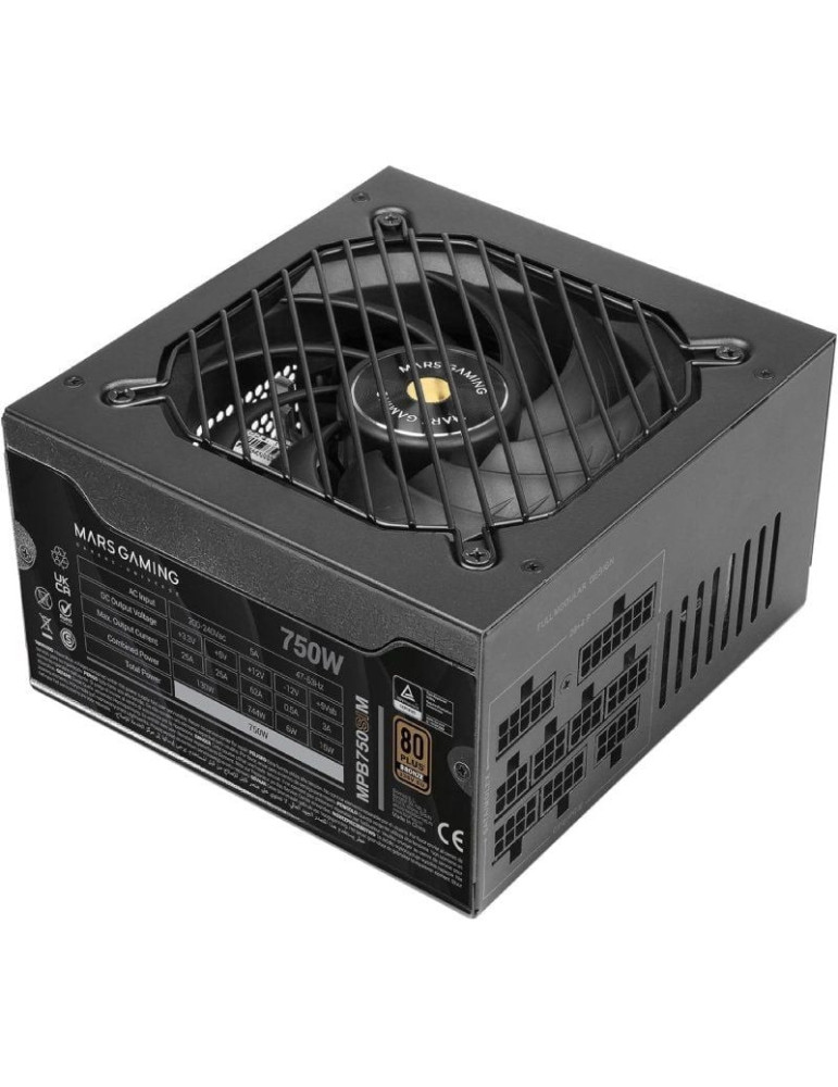 Fuente de Alimentación Mars Gaming MPB750SIM/ 750W/ Ventilador 14cm/ 80 Plus Bronze