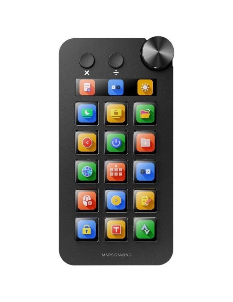 Control Deck Mars Gaming MSD-NEO/ 15 Teclas LCD/ 1 Rueda/ 2 Botones/ Negro