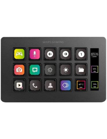 Stream Deck Slim Mars Gaming MSD-ONE/ 15 Teclas LCD/ Negro 2