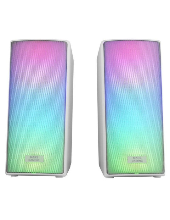 Altavoces con Bluetooth Mars Gaming MSRGB2W/ 15W/ 2.0/ Blancos