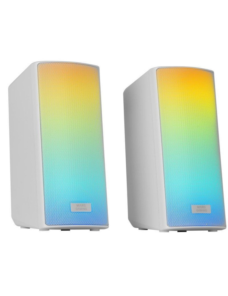 Altavoces con Bluetooth Mars Gaming MSRGB2W/ 15W/ 2.0/ Blancos