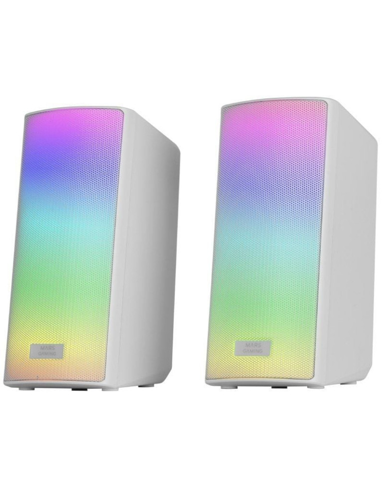 Altavoces con Bluetooth Mars Gaming MSRGB2W/ 15W/ 2.0/ Blancos