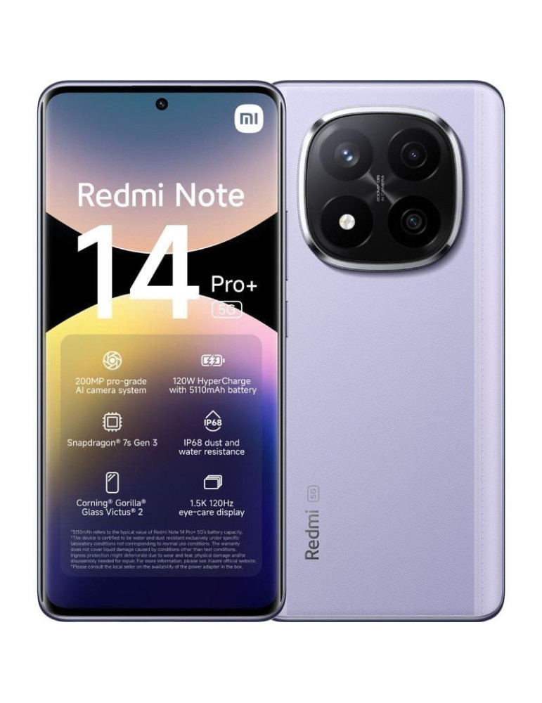 Smartphone Xiaomi Redmi Note 14 Pro+ 12GB/ 512GB/ 6.67"/ 5G/ Púrpura