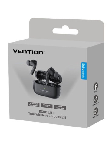 Auriculares Bluetooth Vention Echo Lite E11 con estuche de carga/ Autonomía 6h/ Negros 2