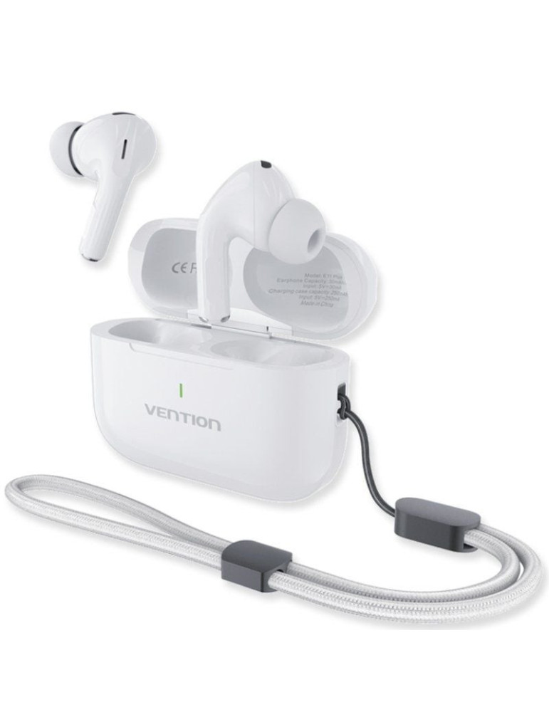 Auriculares Bluetooth Vention Echo Lite E11 Plus con estuche de carga/ Autonomía 6h/ Blancos